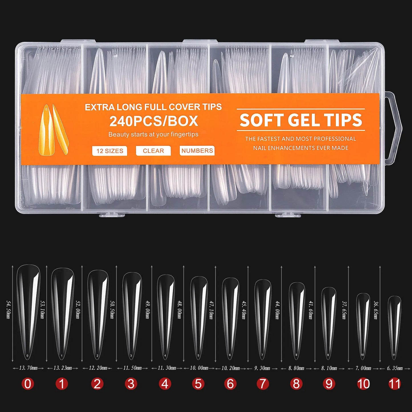 Full Cover Nail Tips 240 Count