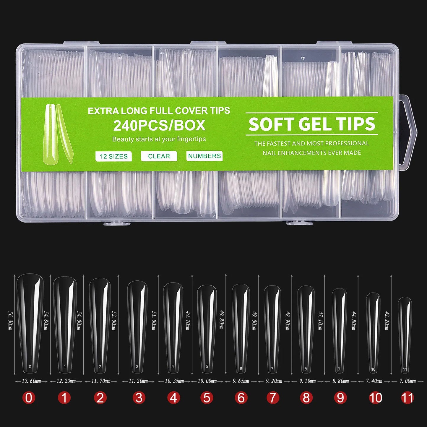 Full Cover Nail Tips 240 Count