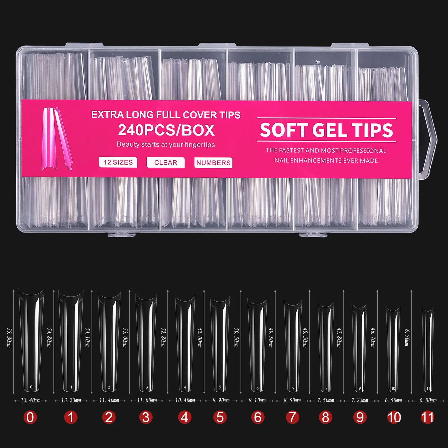 Full Cover Nail Tips 240 Count